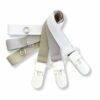 Tiger Lily Tots Dummy Clip Set featuring three clips in grey, charcoal, and blush with secure white fasteners.
