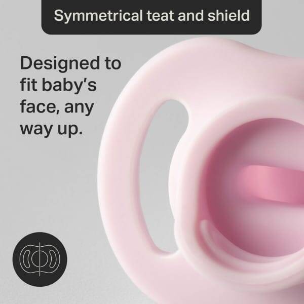 Tommee Tippee Ultra Light Silicone Soother 0-6M in pink, featuring a symmetrical teat and shield for optimal fit.
