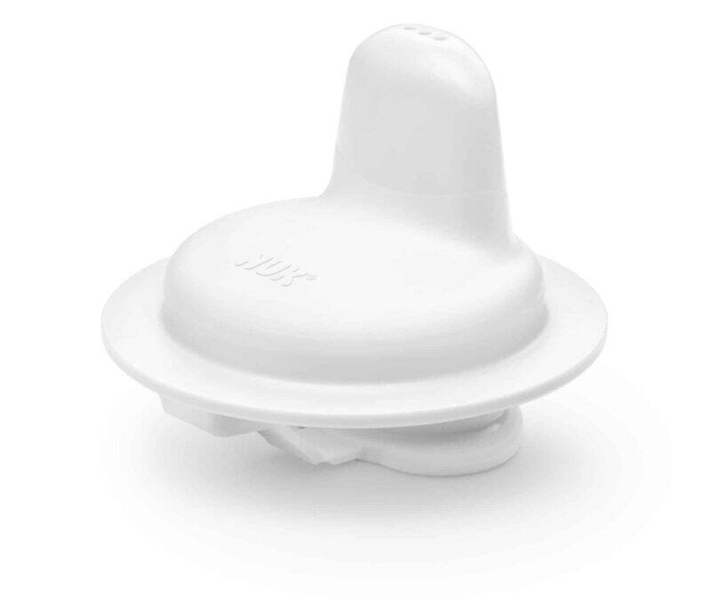 Nuk First Choice hard spout in white, designed for non-spill and free flow use, ideal for transitioning to solids.