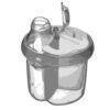 Vital Baby® NURTURE milk formula dispenser, clear plastic with a flip-top lid and spout for easy pouring.