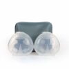 Haakaa 2x Ladybug Breast Milk Collector set in clear silicone with a storage bag, includes two 150ml collectors.