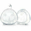 Haakaa 2x Ladybug Breast Milk Collector set in clear with playful polka dot design, includes storage bag for convenience.