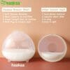 Haakaa Ladybug Breast Milk Collector set with soft silicone material, showcasing upright design for easy use and spill