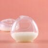 Haakaa 2x Ladybug Breast Milk Collector in clear design, holds up to 150ml, perfect for discreet milk storage.