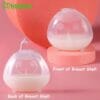 Haakaa 2x Ladybug Breast Milk Collector in transparent design, showing front and back views, ideal for discreet milk storage.