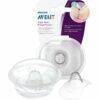Philips Avent Nipple Shield, small size, clear design, helps with breastfeeding comfort and skin contact with baby.