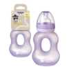 Tommee Tippee Essentials Gripper Bottle at Fed is Best: ergonomic design, soft silicone teat, 240ml capacity, hygiene cap, BPA-free for safe and comfortable feeding.