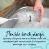 Tommee Tippee Essentials Bottle Brush with flexible design, cleaning a bottle in a sink for thorough 360-degree cleaning.