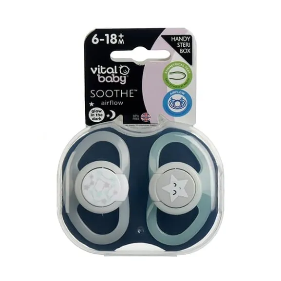Vital Baby® SOOTHE™ soother 6-18 mth Night — Vital Baby® SOOTHE™ soother 6-18 mth Night