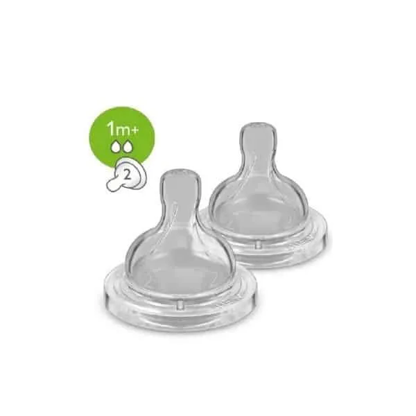 Philips Avent Anti-colic Teat 1month + 2 units airflex slow — Philips Avent Anti-colic Teat 1month + 2 units airflex slow