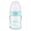 Nuk First Choice+Glass Bot Silicone Teat – 0-6M – 120 Ml – Blue Dots — Nuk First Choice+Glass Bot Silicone Teat – 0-6M – 120 Ml – Blue Dots