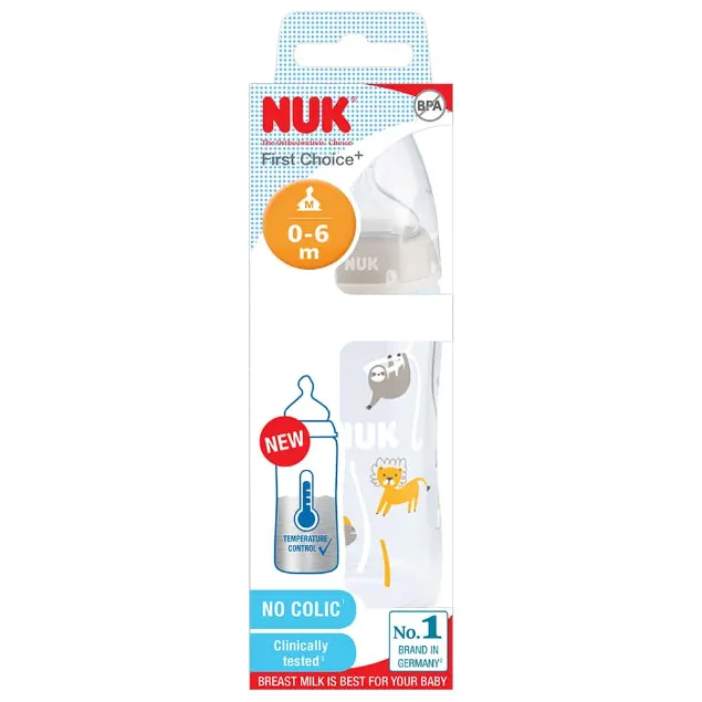 Nuk First Choice+Temperature Control Bot Silicone Teat- 0-6 Mths – 300Ml — Nuk First Choice+Temperature Control Bot Silicone Teat- 0-6 Mths – 300Ml