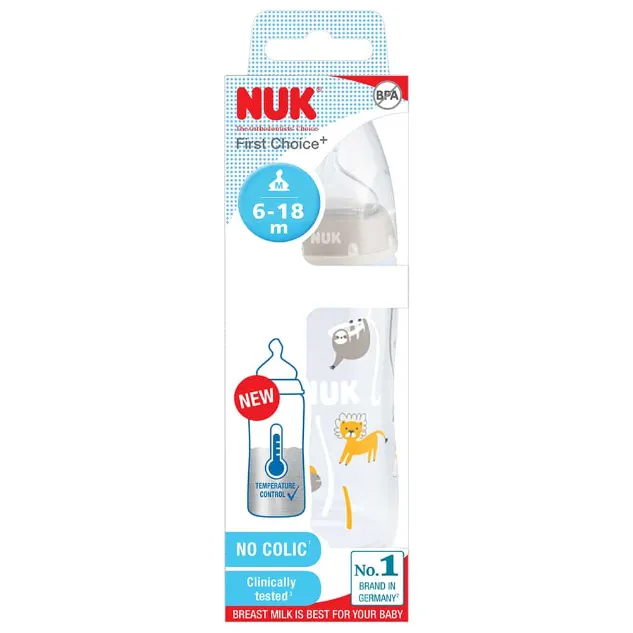 Nuk First Choice+Temperature Control Bot Silicone Teat- 6-18 Mths – 300Ml — Nuk First Choice+Temperature Control Bot Silicone Teat- 6-18 Mths – 300Ml