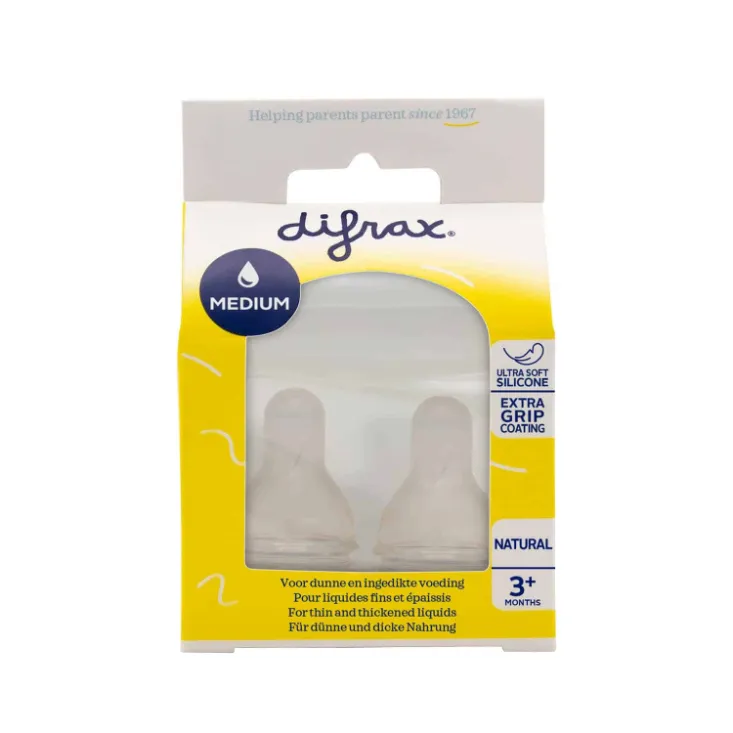 Difrax Bottle teat Natural Medium, 2 pc.
