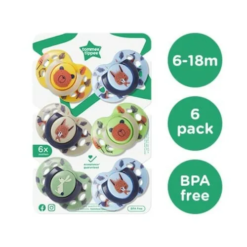 Tommee Tippee Ecomm Fun Soother 6-18M 6Pk — Tommee Tippee Ecomm Fun Soother 6-18M 6Pk