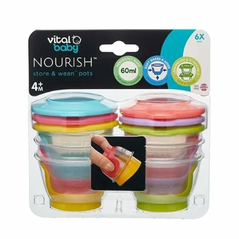Vital Baby® NOURISH™ store & wean™ pots 60ml 6pk — Vital Baby® NOURISH™ store & wean™ pots 60ml 6pk
