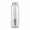 BIBS Glass Bottle, 225ml, clear with measurement markings and BIBS logo on the front.