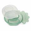 Haakaa Freeze-N-Feed Mini Combo in Pea Green, featuring a leaf-shaped design with a transparent lid for easy access.