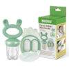 Haakaa Freeze-N-Feed Mini Combo in Pea Green, features a bear-shaped handle and includes a silicone feeder and storage