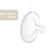 Spectra Handsfree Cup Set in clear, featuring a funnel with a 24mm and 28mm size option for breast pumps.