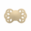 BIBS Infinity Pacifier in Blush and Vanilla, size 1, features a symmetrical design with a floral pattern.