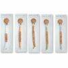 Kid Raine Set of 5 Affirmations Dummy Clip Set featuring silicone clips in blues, neutrals, and pinks with motivational
