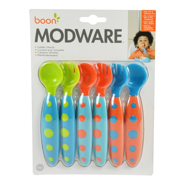 Boon – Modware Toddler Utensil Set – 6 Pack (Yellow/Blue/Orange) — Boon – Modware Toddler Utensil Set – 6 Pack (Yellow/Blue/Orange)