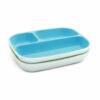 Munchkin Splash Divider Plates 2 Pack in blue/green and pink/purple with three compartments for easy meal separation.