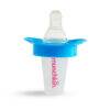 Munchkin Medicator in blue and clear, featuring a unique dispensing nipple for easy medicine delivery.