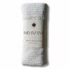 Kid Raine muslin towel-lined burp cloth in white, featuring a soft texture and 100% cotton material.