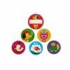 Munchkin Miracle 360° Insulated Cup with colorful animal-themed personalized stickers in a playful arrangement.
