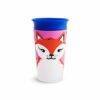 Munchkin Miracle 360° Wild Love Sippy Cup featuring a cute fox design with a blue rim, 266ml capacity.