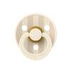 BIBS Studio Colour Collection Pacifier in Bumblebee Breeze, featuring a round design with a golden handle.