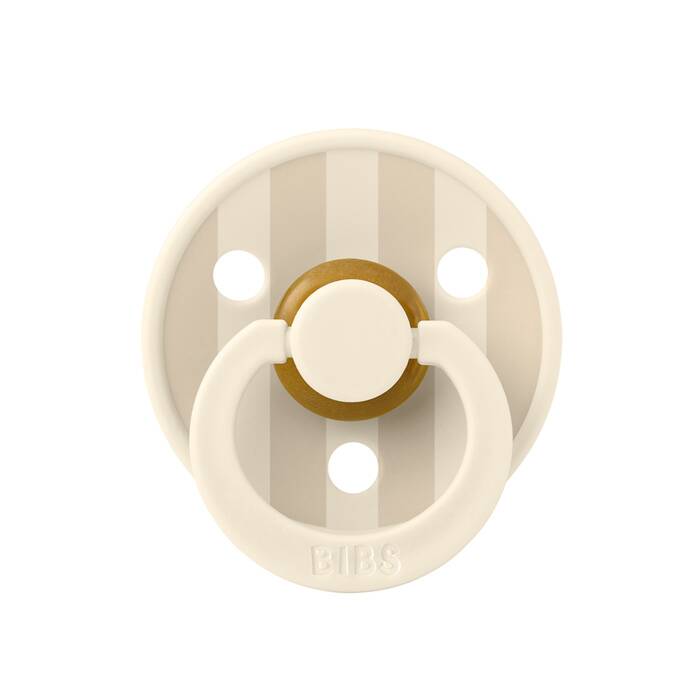 BIBS Studio Colour Collection Pacifier in Bumblebee Breeze, featuring a round design with a golden handle.