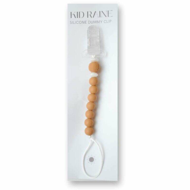 Kid Raine acrylic dummy clip in Harper color, featuring a silicone bead design and a secure attachment clip.