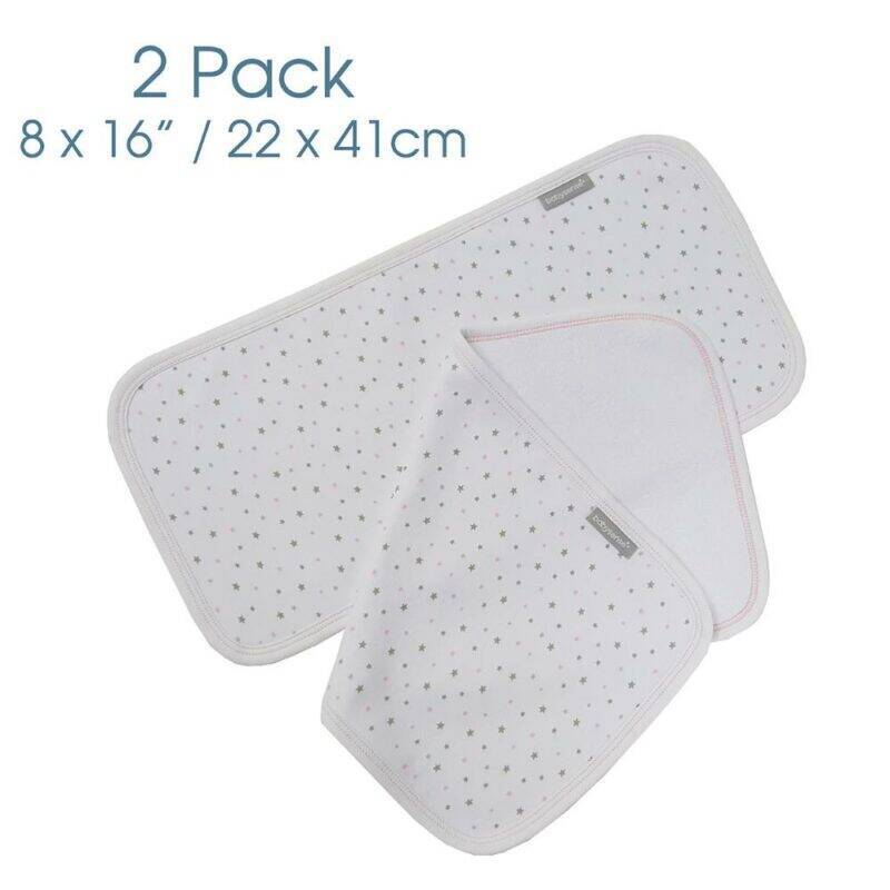 Baby Sense Burp Cloth Set in blue, pink, and stone, featuring a soft, star-patterned design, ideal for baby care.