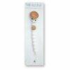Kid Raine newborn dummy clip in white silicone with a wooden clip and bead design, perfect for keeping pacifiers secure.
