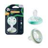 Tommee Tippee Breast-Like Night Soother 0-6M 2Pk in night color, featuring a glow-in-the-dark design for easy finding.