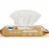 Eco Boom Bamboo Baby Wet Wipes pack showing a soft wipe partially pulled out, featuring eco-friendly packaging design.