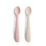 Mushie Silicone Feeding Spoons - Blush/Shifting Sand