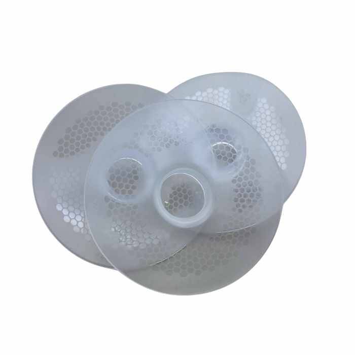 Gem Silicone Flanges in translucent color, set of three sizes: 18mm, 20mm, and 22mm, featuring a honeycomb design.