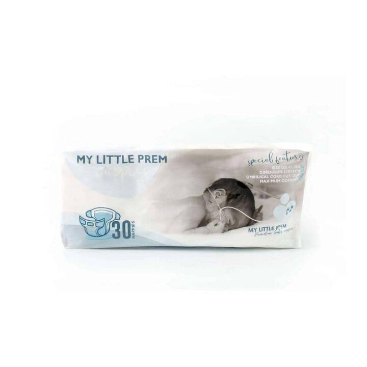 My Little Prem Micro Preemie Nappies, 30 count, featuring ultra-soft material for maximum comfort.