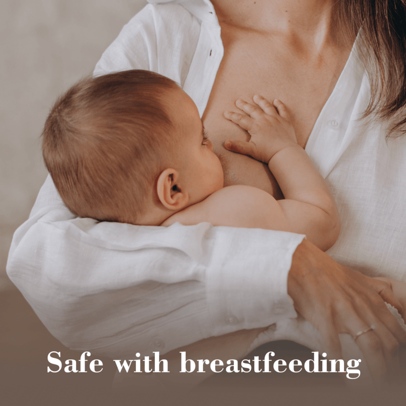 Difrax LOVI Mammafeel Bottle (150ml) held by a mother breastfeeding her baby, showcasing a natural feeding moment.