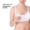 Medela 3-in-1 Nursing & Pumping Bra in white, featuring adjustable straps and a side opening for easy nursing access.