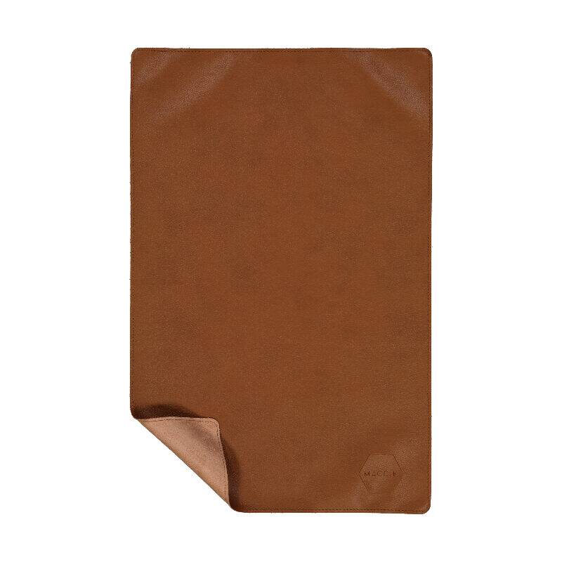 Maccie Vegan Leather Baby Changing Mat in Dark Chocolate Brown with a smooth, soft texture and rounded corners.