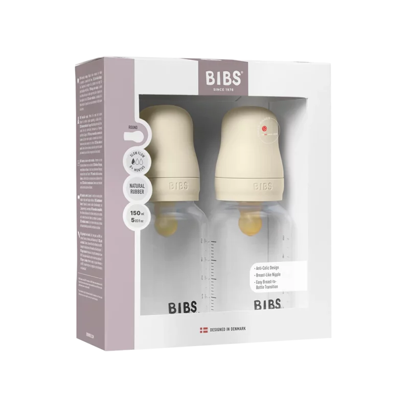 BIBS Baby Bottle Complete Set 150ml 2 Pack Latex Slow Flow — BIBS Baby Bottle Complete Set 150ml 2 Pack Latex Slow Flow