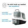 Baby Brezza Bottle Washer Pro with removable clean and dirty water tanks, designed for convenient use anywhere.