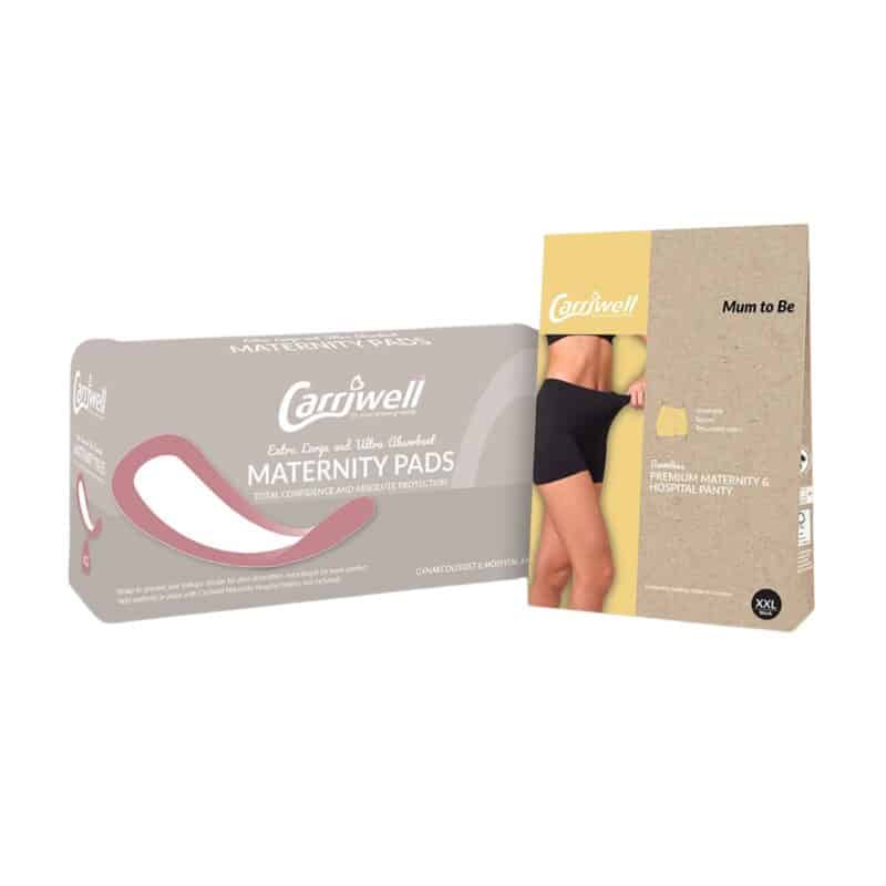 Carriwell Hospital Readiness Pack 1 - Premium (XXL) includes maternity pads for comfort and protection.