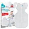 Love To Dream Swaddle Up Transition Bag Medium in Dusty Pink with grey and pink circles, designed for easy transition to