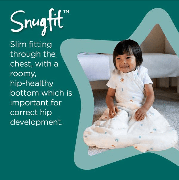 Tommee Tippee Grobag Sleepbag 6-18M 1 TOG in Grey Marl featuring a snug fit and hip-healthy design, shown on a child.